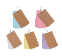 Gatuida 5Pcs Assorted Color Multi-Functional English Word Cards DIY Memo Cards Portable Handwritten Note Paper for Study Office Home Use