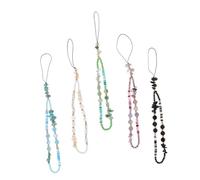 Gatuida 5pcs Beaded Phone Lanyard with Accents DIY Decorative Mobile Phone Strap for Women Anti-lost Wrist and Hanging Chain Easy Installation and Design