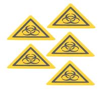 Gatuida 5pcs Biological Hazard Warning Stickers Material Safety Decals for Laboratory Infection Risk Identification
