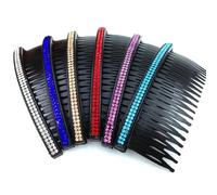 Gatuida 5pcs Black Plastic Hair Combs with Rhinestones, Comfortable to Wear and Glittering Side Hair Clips for Women, for Party and Prom Accessories Random Color