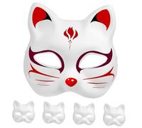 Gatuida 5Pcs Cat Masks Blank Paper Masks for DIY Cosplay Animal Costume Craft Blanks for Masquerade Parties Easy to Color Decorate Comfortable Wear for All Ages