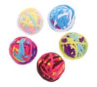 Gatuida 5pcs Cat Teaser Wool Ball Interactive Indoor Playthings for Kittens Engaging Bell Balls for Cat Exercise Bonding Activities