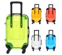 Gatuida 5pcs Children Mini Suitcase: 6.6"X3.3"X2" Plastic Small Container for Candy and Gifts for - Pretend Play Travel Set for Toddlers Simulation Luggage Toy