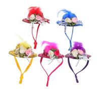 Gatuida 5pcs Cute Floral Pet Headgear for Small Animals Comfortable Fit with Elastic Chin Strap for Hamsters Parrots and Poultry