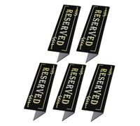 Gatuida 5pcs Double-sided Table Stand Chairs Party Reserved Guest Seating Double Sided Reserved Seating Signs Office Signs Wedding Acrylic Black