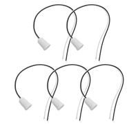 Gatuida 5pcs E12 Screw-In Lamp Socket - Screw-In Lamp Holder Bulb Socket With Wire - White Light Bulb Base For Hanging Pendant Lights Fixture Indoor Office Outdoor Party