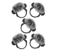 Gatuida 5pcs Furry Microphone Windscreen Dustproof Shield for Lavalier Mic, Portable Fuzzy Cover for Live Streaming Mobile Use, Noise Cancelling Wind Muff for Interview Recording