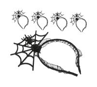 Gatuida 5pcs Halloween Spider Web Headband for Costume Party Devil Spider Hair Hoops for Halloween Festival Cosplay
