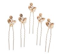 Gatuida 5pcs Handmade Vintage Pearl Hair Pins for Brides and Party Luxury Leaf Headpiece Clips for Wedding Accessories and Special Occasions