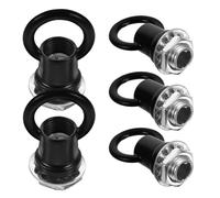 Gatuida 5pcs M10 Threaded Heavy Duty Metal Screw-in Hook Rings for Pendant Light Suspension Chain, Black Ceiling Lamp Fixture Accessories with Nut for High Ceiling Hanging Lamps