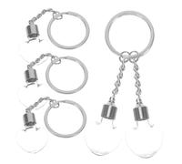 Gatuida 5Pcs Mini Glass Heart Shaped Wishing Bottles Keychain with Twist Open Design Transparent Tiny Vial Charms for DIY Notes Bag and Backpack Accessories Romantic Love Symbol Gift
