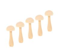 Gatuida 5pcs Miniature Wooden Mushrooms Unfinished DIY Craft Ornaments for Painting Decorating Micro Landscapes Realistic Details for Art Projects and Home Decor