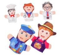 Gatuida 5pcs Occupational Finger Puppets for Soft Lightweight Storytelling Featuring Police Doctor Farmer Chef Scientist Characters Enhances Creativity Dexterity Language Skills for