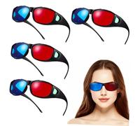 Gatuida 5pcs Red Glasses for Virtual Reality Blue Glasses for Computer Movie Night Concert Viewing