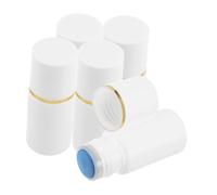 Gatuida 5pcs Refillable Cosmetic Lotion Bottle with Built Nonwoven Sponge Applicator Head Soft Plastic Dauber for Essential Oils Perfumes Paint and Ink Compact Travel Containers with Gold