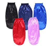 Gatuida 5pcs Satin Sleep Caps for Long Hair High Elasticity Sleeping Caps Moisture Absorbing Lightweight and Portable for Home and Travel Use Includes Black Navy Light Purple and Royal