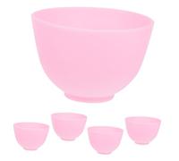 Gatuida 5pcs Silicone Facial Mask Mixing Bowls Medium Soft Flexible DIY Beauty Salon Tool for Skincare and Hair Oil Preparation Pink