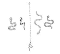 Gatuida 5pcs Snake Earrings Full Diamond Ear Studs Snake Ear Jewelry Women Alloy Earring Fashion Flat Back