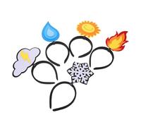 Gatuida 5pcs Soft Felt Funny Headband with Flame Water Drop Sun Cloud for Holiday Birthday Party Decorations