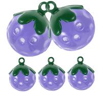 Gatuida 5pcs Strawberry Charms Dog Collar Bells Little Bells for Puppy Collar Pet Accessories Jingle Dog Charms