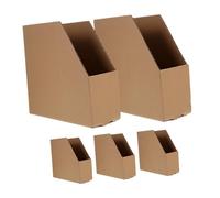 Gatuida 5pcs Thick Corrugated Cardboard Storage Boxes with Slanted Opening for Shelves Garage Warehouse Office Organizer Bins Multipurpose Storage Containers