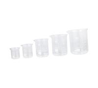 Gatuida 5pcs Transparent Glass Beakers High Borosilicate Measuring Cups Laboratory Supplies Graduated Chemistry Experiment