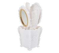 Gatuida 5pcs Vintage Salon Hair Brush Set with Desktop Storage Holder Decorative Comb for All Hair Types for Personal Use and Barber Shops