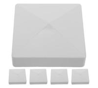 Gatuida 5pcs Vinyl Fence Post Cap, 4x4'' Pyramid Post Top Replacement Grey | Square Fence Post Caps with Pyramid Top, Outdoor Post Covers for Protecting Wooden and Metal, Weather Resistant