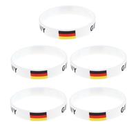 Gatuida 5pcs White Silicone Wristbands Australian Flag Print, One Size Fits Most, Comfortable for Wearing, for Football Matches and Outdoor Sports