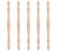 Gatuida 5pcs Wooden Baluster Spindles Baluster, 10.9" Unfinished Spindles | Wood Carved Baluster Spindles|, Post Handrail for DIY Staircase Furniture Woodworking, Wine Cabinet Railing