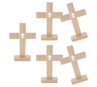 Gatuida 5pcs Wooden Prayer Crosses for Tabletop Standing Christian Altar Decorations for Church and Home Versatile Faith Symbols for Religious Prayer Spaces and Spiritual Centerpieces
