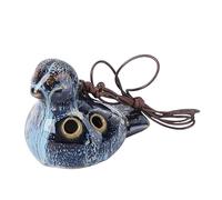 Gatuida 6-hole Ceramic Bird Shape Ocarina Flute Portable Wind Musical Instrument Neck Strap Suitable for Beginners and Performance Random Color