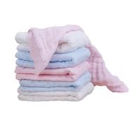 Gatuida 6 Pcs Pure Cotton Gauze Nursing Towels for Boy Girl Absorbent Feeding Towels with High Breathability Soft Washcloths for Newborns Versatile Facecloths in White Blue and Pink