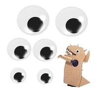 Gatuida 6 Pcs Self-adhesive Googly Eyes in PVC Craft Eyes for Dolls Making Crochet and Stuffed Animals with Realistic Design and Safe Materials for DIY Projects