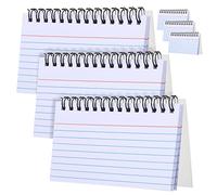 Gatuida 6 Pcs Small Spiral Index Card Notepads with Lined Paper for Study Office Meetings Thick Paper Smooth Writing Transparent Frosted Cover Backing Portable Learning Notebooks