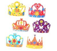Gatuida 6 Sets Birthday Crown DIY Kit Felt Hat Making Materials for Boys and Easy Wear Party Headwear to Spark Creativity and Enhance Birthday Celebrations