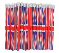 Gatuida 60 Pcs England Flag Pattern Wooden Pencils with Eraser Bulk Set for School Drawing Writing and Sketching Portable Colour Pencils for Kids Artists