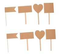 Gatuida 60pcs Kraft Paper Cake Tags with Heart Square Rectangle Shapes Writable Party Cake Toppers for Birthday Events Minimalist Food Picks for Desserts and Buffet Decorations