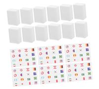 Gatuida 65pcs Mahjong Tiles Game with National Flag Pattern Plastic Sticker Tiles for Family Spring Picnic and Outdoor Gatherings Simplified Rules for All Ages