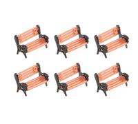 Gatuida 6pcs 1/150 Scale Miniature Park Bench Model Dollhouse Small Plastic Bench Accessory for Dollhouse Furniture and Photography Props