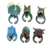 Gatuida 6pcs Animal Dinosaur Rings for Pretend Play Role-playing Storytelling Rings for Birthday Party Favors Goodie Bag Stuffers for Boys
