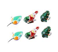 Gatuida 6Pcs Animal Wind-up Clockwork Jumping Frogs Chickens Mice for Encourages Crawling and Walking No Electricity Vintage Playthings
