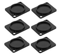Gatuida 6pcs Audio Equipment Blank Panel Mount Cover with Universal Compatibility Easy Installation Zinc Metal Black for Xlr Connectors Audio Mounting Wall Panels