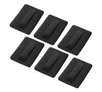 Gatuida 6pcs Black Pu Material Ultra-thin Soft Crystal Velvet Replacement Powder Pads 65x45x4mm for Foundation Powder Application, Suitable for Professional and Daily Use