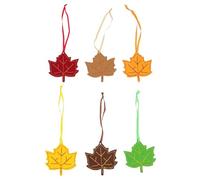 Gatuida 6pcs Christmas Tree Hanging Maple Leaf Ornaments Felt Pendants in 6 Colors, Decorative Fall and Holiday Home Decor for Party, Wedding, and DIY Crafting