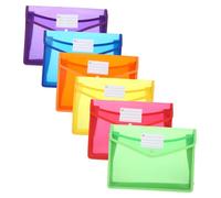 Gatuida 6pcs Clear Document Folders Plastic Envelopes with Snap Closure and Label Pocket Transparent File Organizers for School Office Stationery Storage