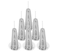Gatuida 6Pcs Crochet Doll Display Stand Felt Doll Holder Base with Adhesive Tips Silver Finish for Desktop and Showcase Use