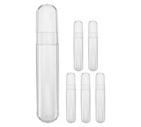 Gatuida 6pcs Eyelash Tweezer Storage Case - 5.31X0.98'' Oval Tube with Cap for Lash Extensions Tools - Transparent Plastic Tweezers Organizer for Salon and Travel