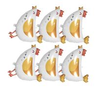 Gatuida 6pcs Foil Balloon Chick Party Decorations Aluminum Farm Animal Balloons for Birthday Shower Indoor Outdoor Use