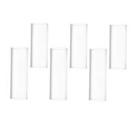 Gatuida 6pcs Glass Acoustic Guitar Slides with Transparent Finger Covers Ergonomic Bass and Acoustic String Sliders for Precise Playing Portable for Rock Folk Country Music Styles